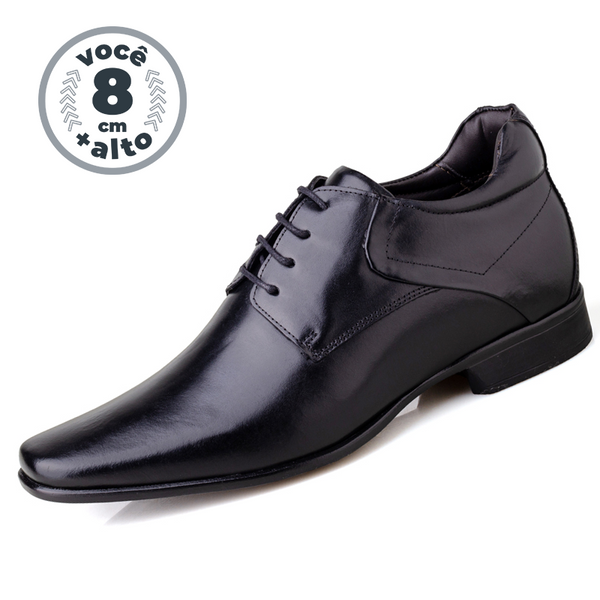 Sapato Bassi - Aumenta Altura 8 cm - Preto - Masculino - Eleva