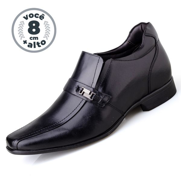 Sapato Lacro - Aumenta Altura 8 cm - Preto - Masculino - Eleva