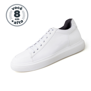 Tênis Carboni - Aumenta Altura 8 cm - Branco - Masculino - Eleva