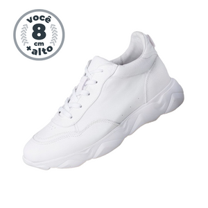 Tênis Forza - Aumenta Altura 8 cm - Branco - Masculino - Eleva